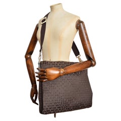 Thierry Mugler Borsa a cartella grande in jacquard marrone cioccolato - Laptop