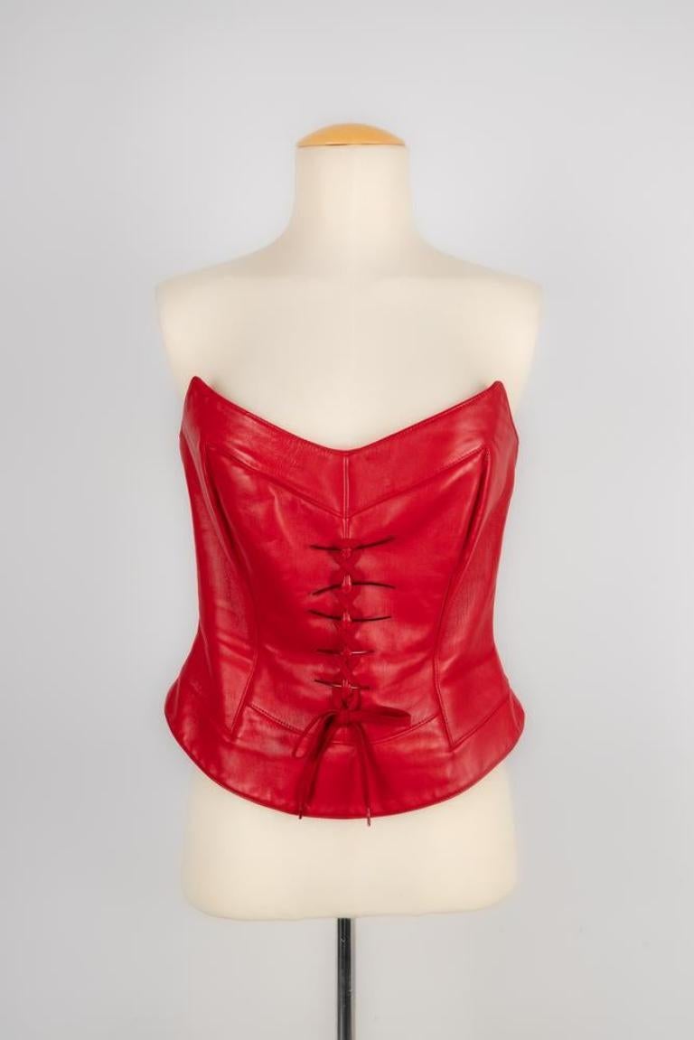Bustier e giacca in pelle di Thierry Mugler in vendita 7