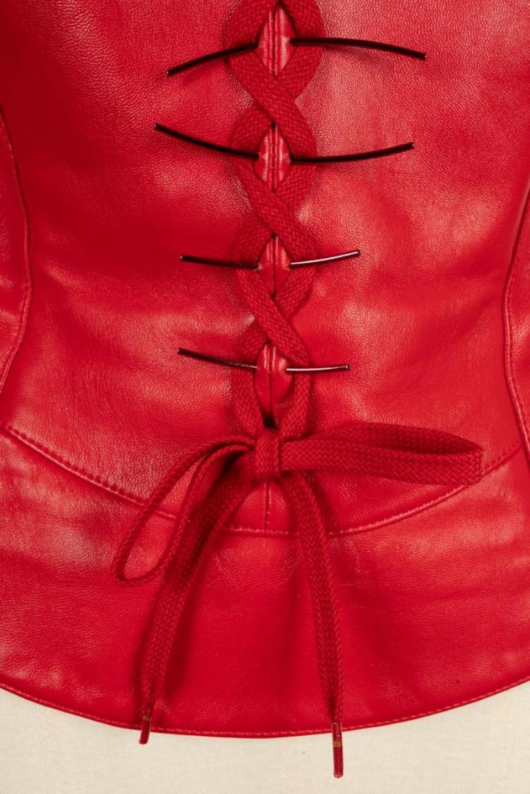Bustier e giacca in pelle di Thierry Mugler in vendita 9