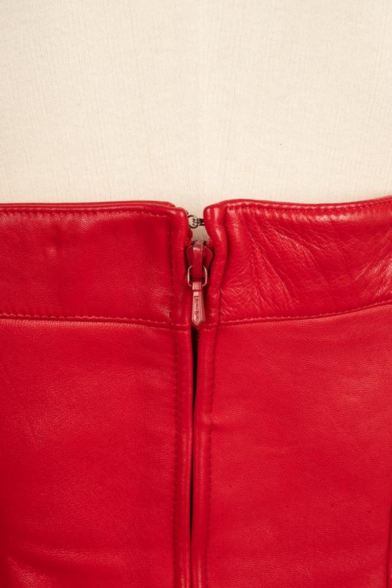 Donna Bustier e giacca in pelle di Thierry Mugler in vendita