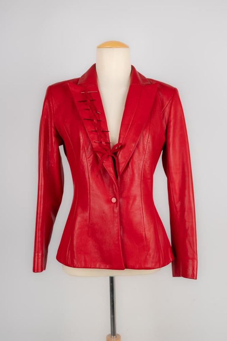Bustier e giacca in pelle di Thierry Mugler in vendita 1
