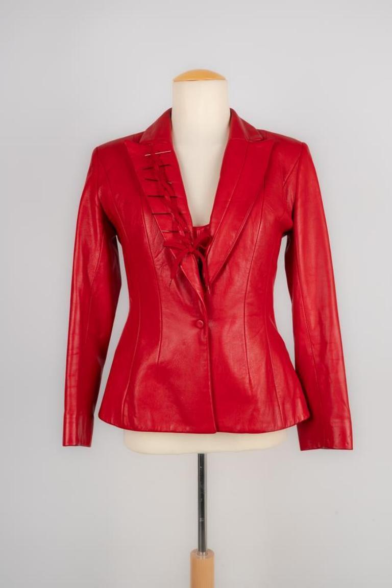 Bustier e giacca in pelle di Thierry Mugler