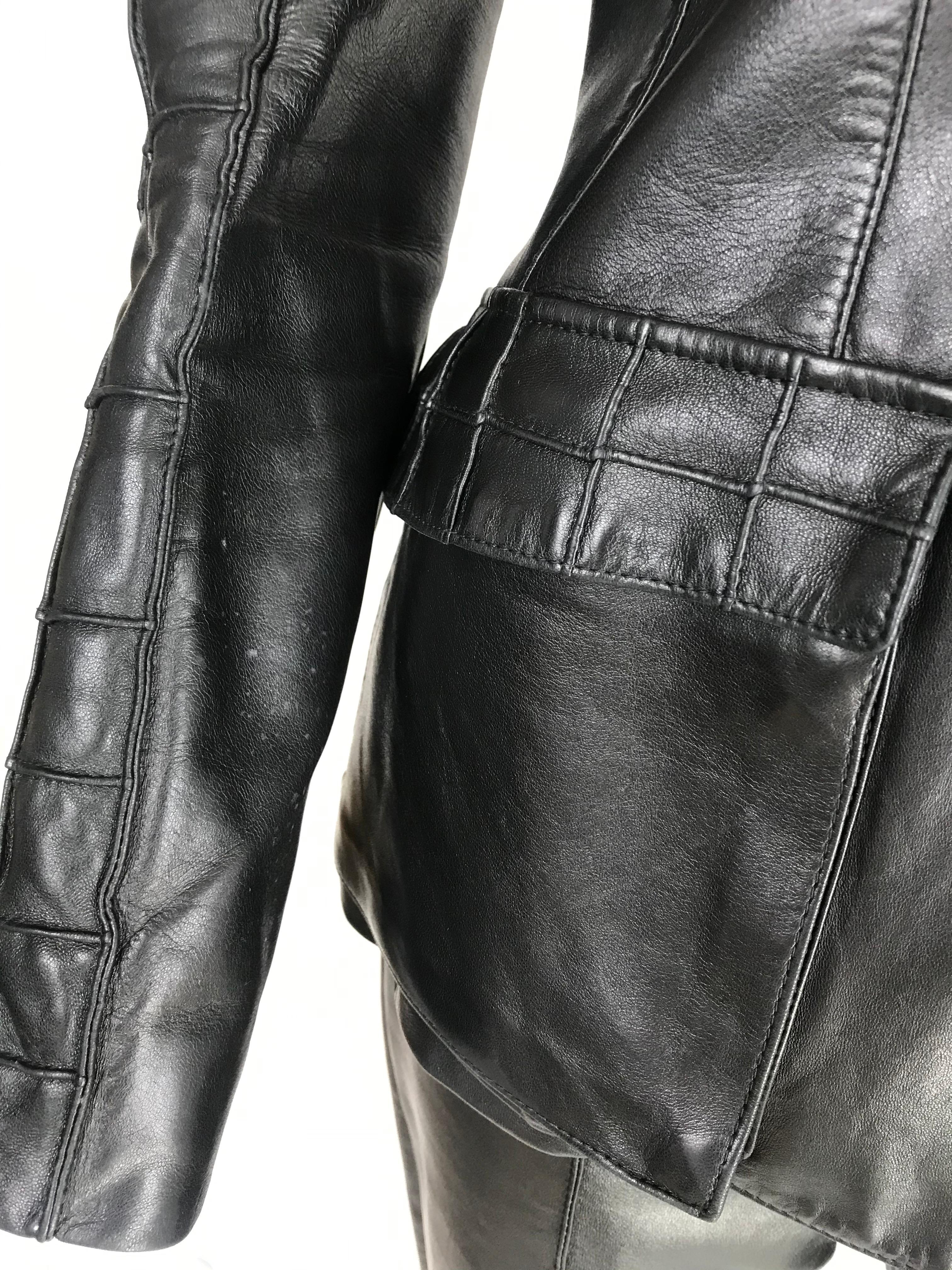 2000's Thierry Mugler Leather Set Matrix Style S/M 2
