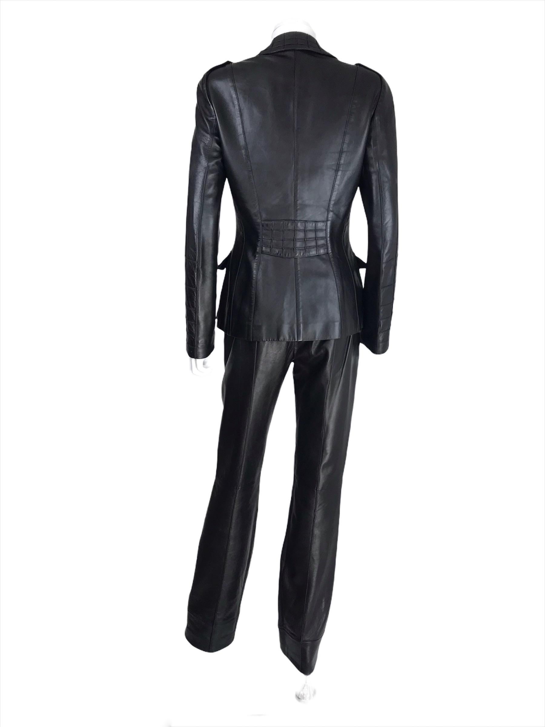 2000er Thierry Mugler Leder Set Matrix Style S/M (Schwarz)