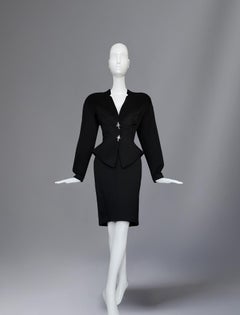 Thierry Mugler LES ATLANTES SS1989 Black Sculptural Siren Jacket Suit