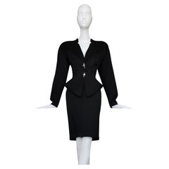 Thierry Mugler LES ATLANTES SS1989 Black Sculptural Siren Jacket Suit