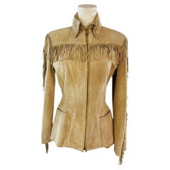 Thierry Mugler “Les Cowboys” 1992 suede fringe sculptured jacket