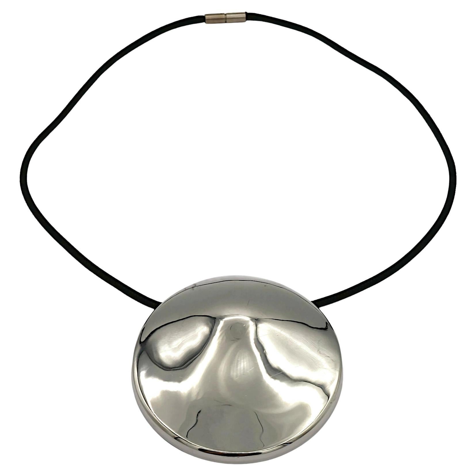 THIERRY MUGLER Limited Edition Le Talisman Sterling Silver Pendant Necklace For Sale