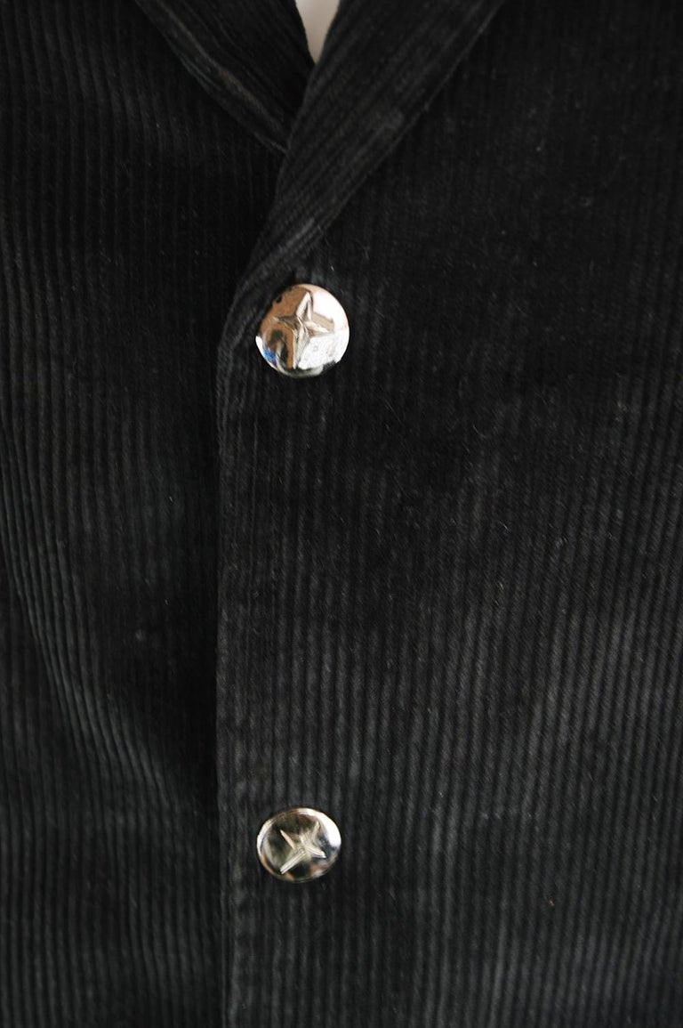 Thierry Mugler Men's Vintage Corduroy Black Cord Blazer Jacket, 1980s ...
