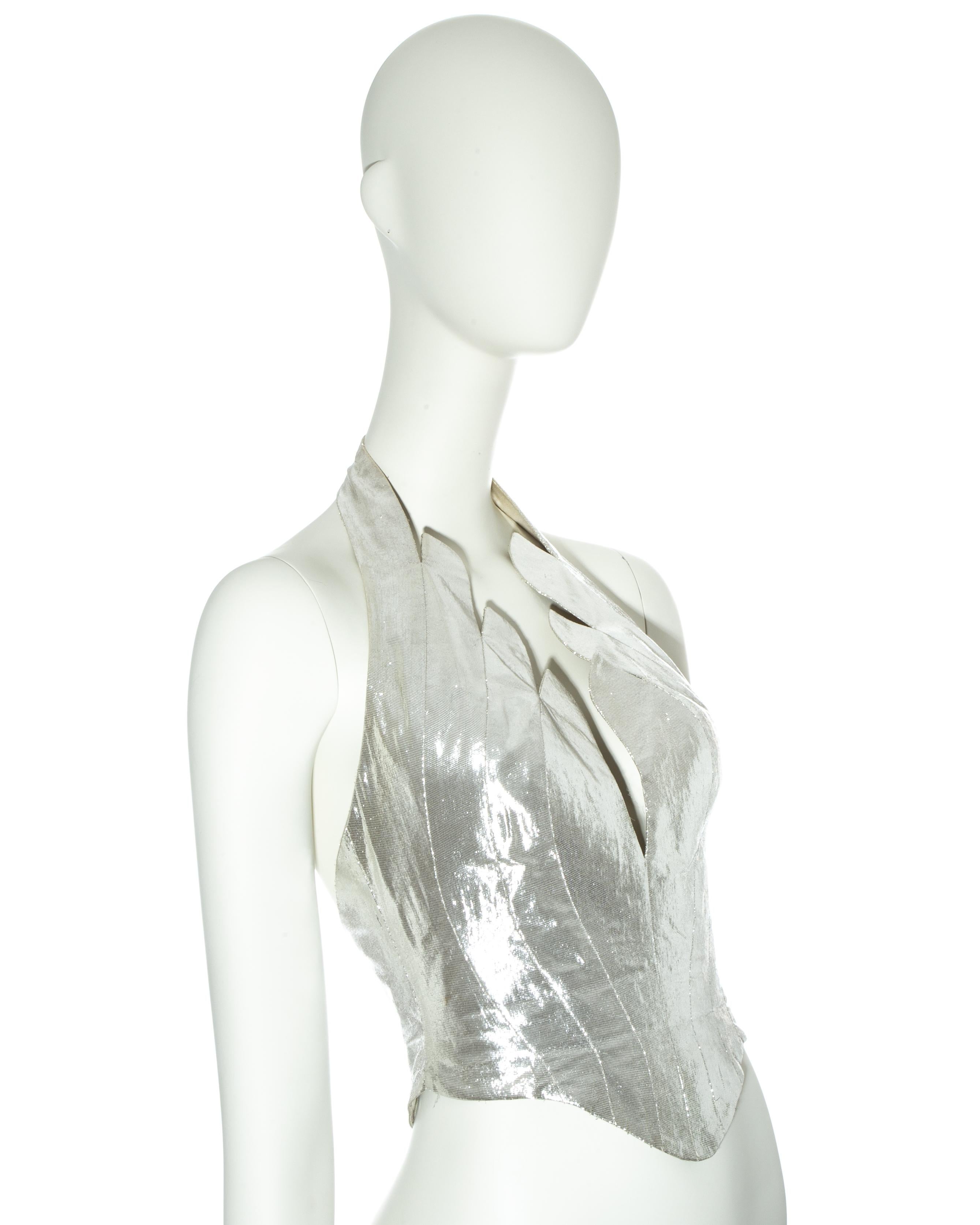 silver corset bodysuit