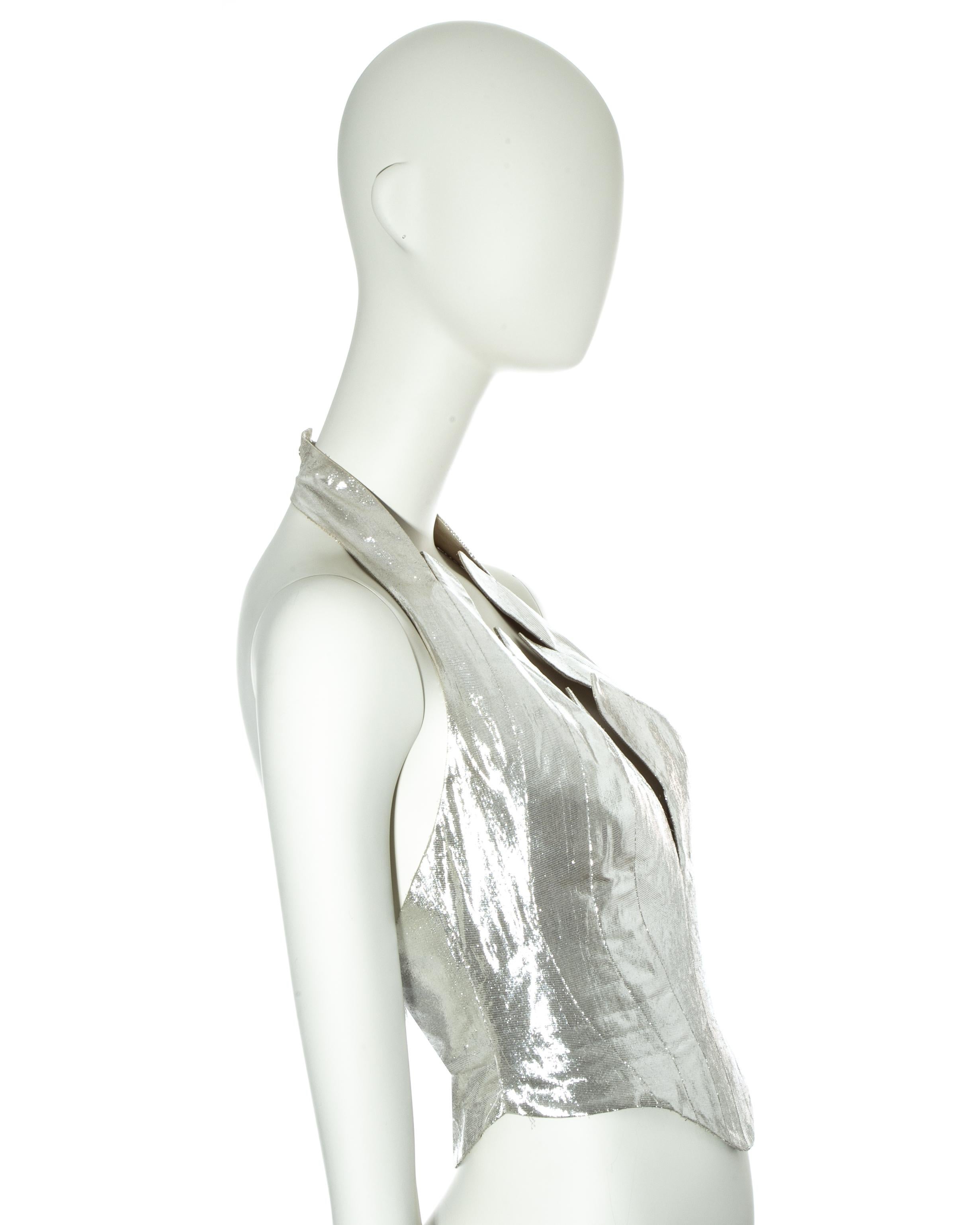 silver metallic corset
