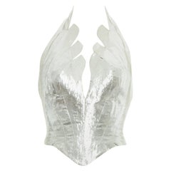 Thierry Mugler metallic silver bustier corset, fw 1978