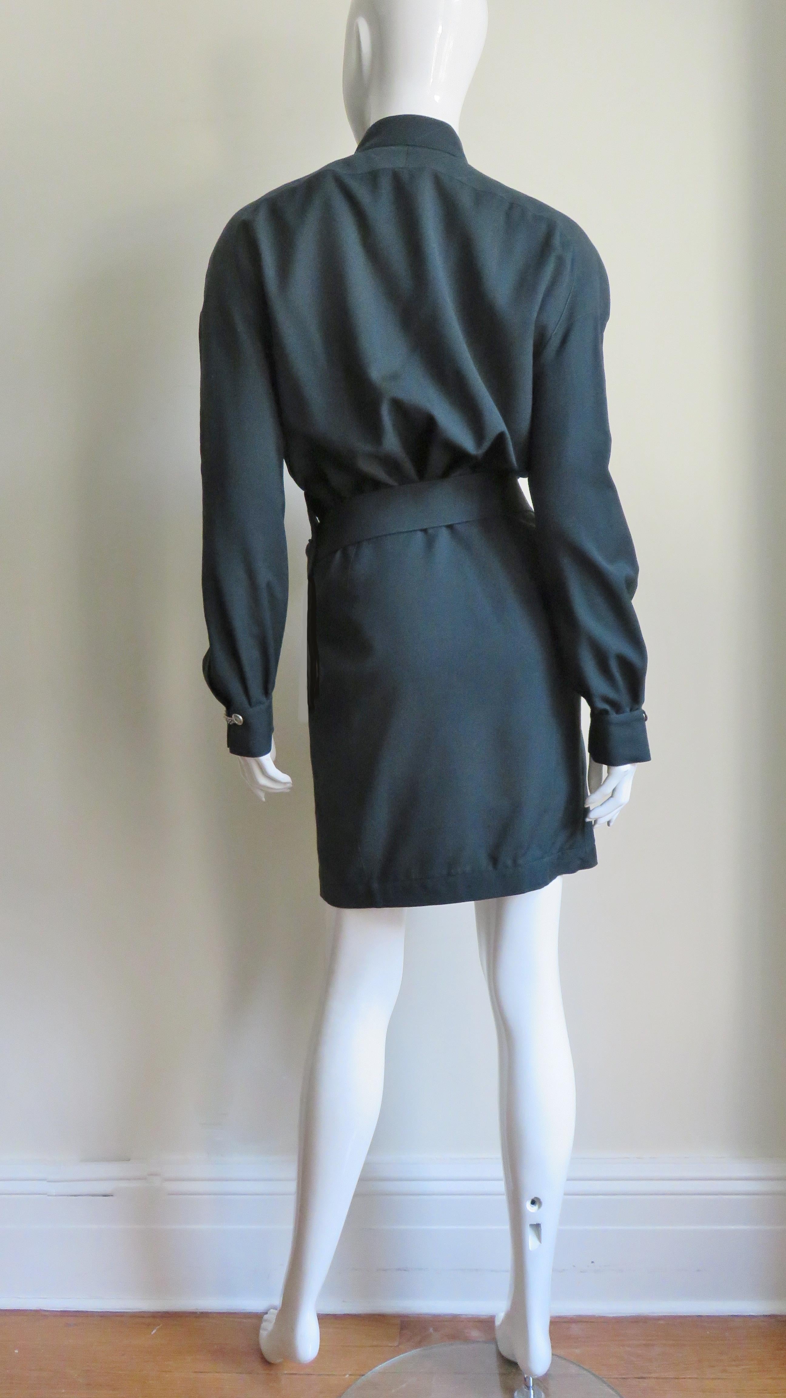 Thierry Mugler Green Wrap Dress For Sale 7