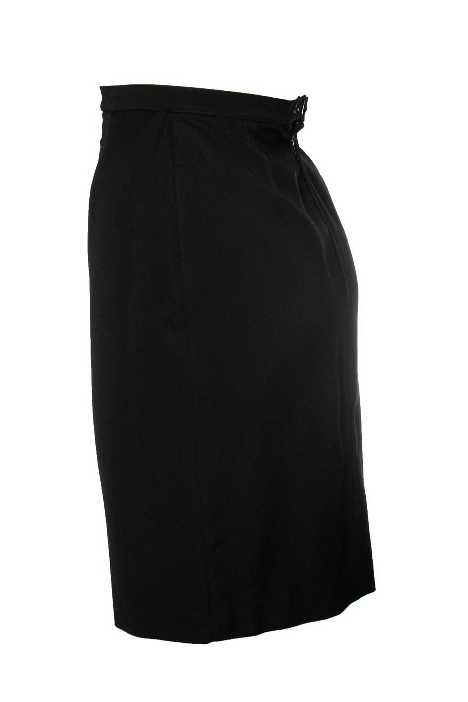 Black Thierry Mugler, mini skirt with sheer details For Sale
