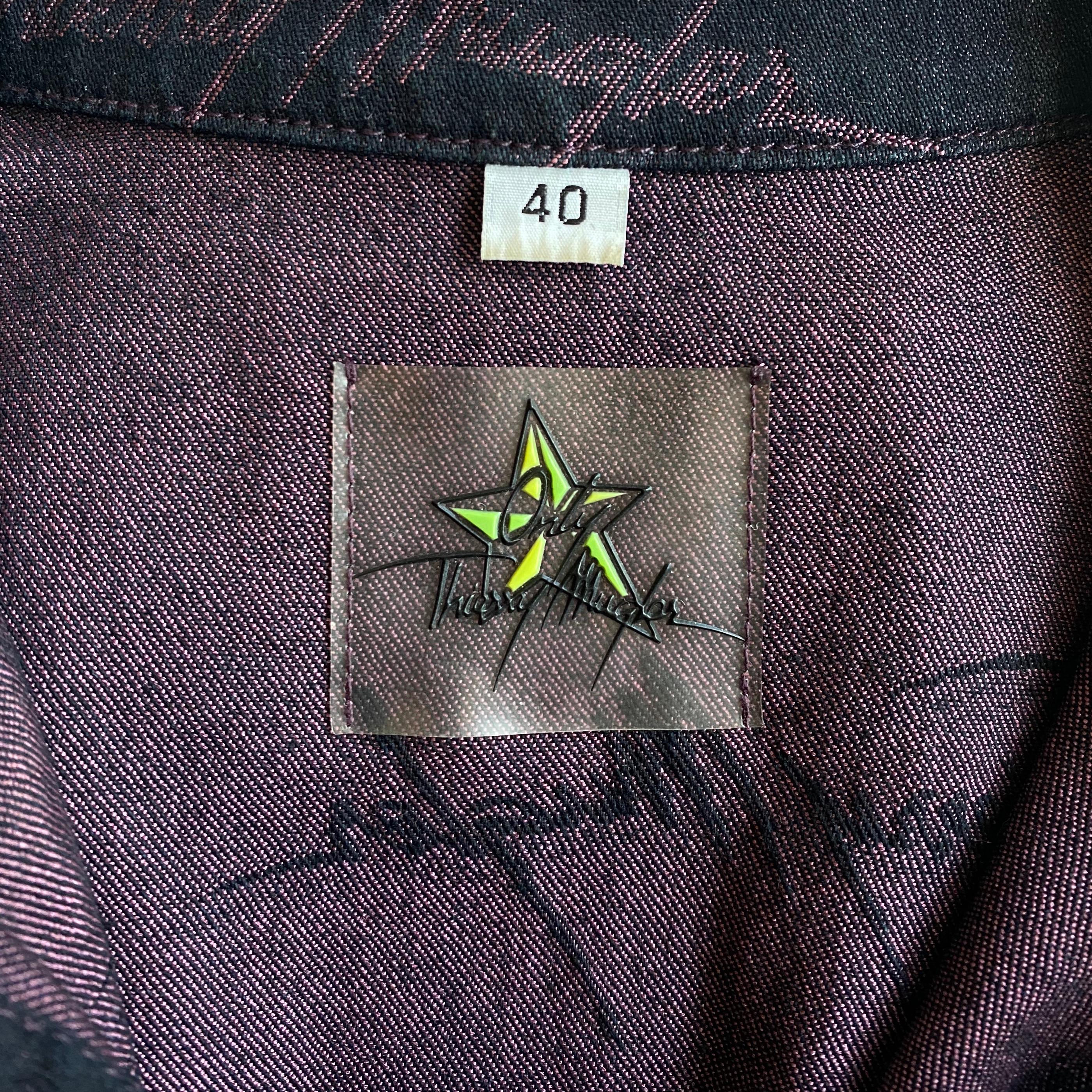 Veste en jean à monogramme Thierry Mugler, vers 1998 en vente 1