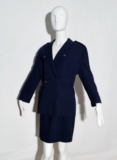 Thierry Mugler Navy Skirt Suit