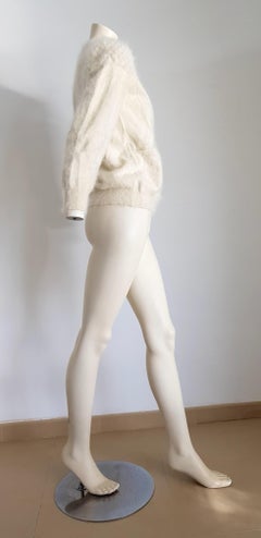 Thierry MUGLER "New" Angora Cream Golden Buttons Sweater - Unworn