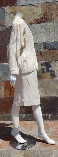 Thierry MUGLER "New" Couture Shantung and Crude Silk Cream Skirt Suit - Unworn