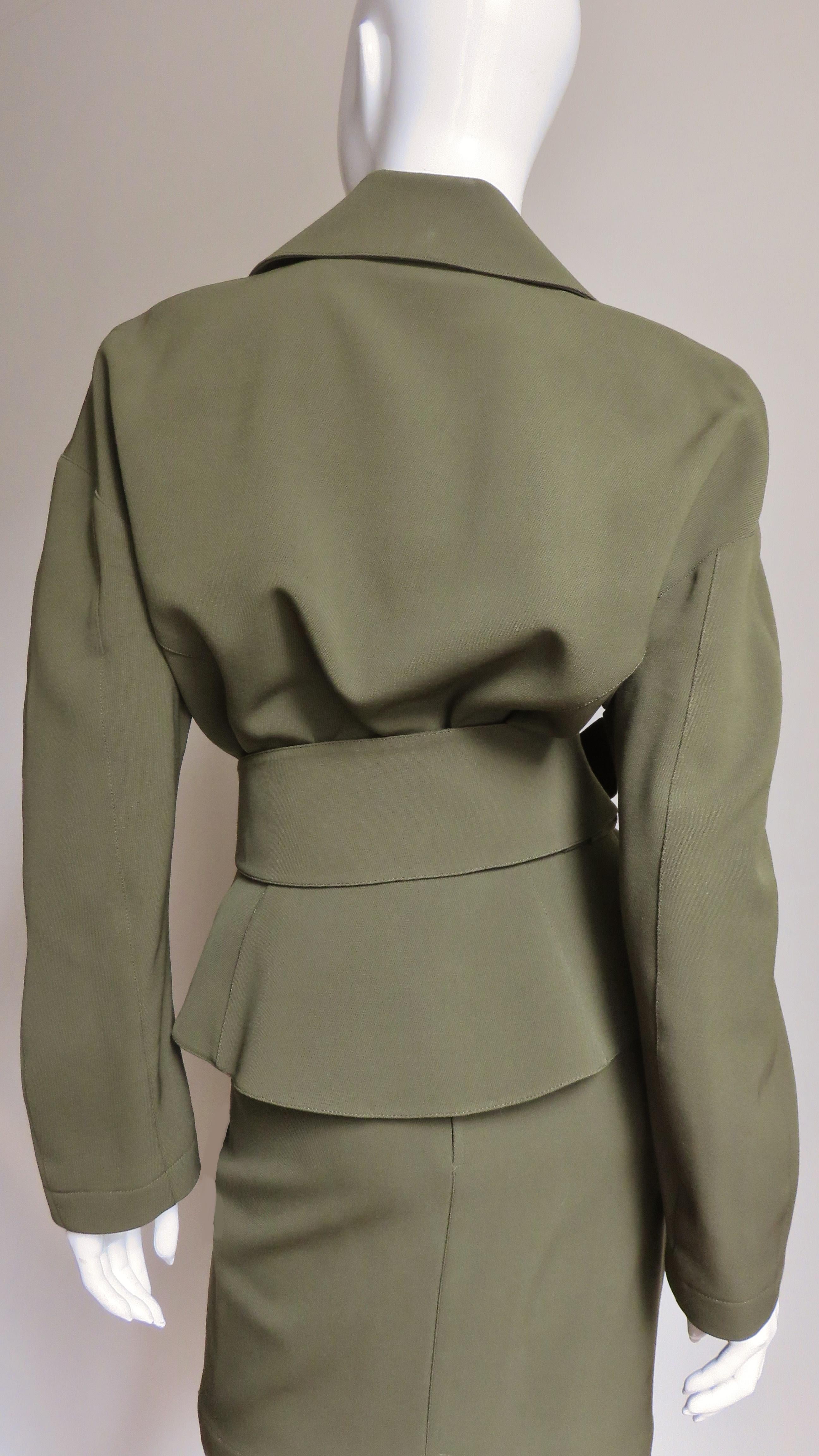 Thierry Mugler Olive Skirt Suit  5