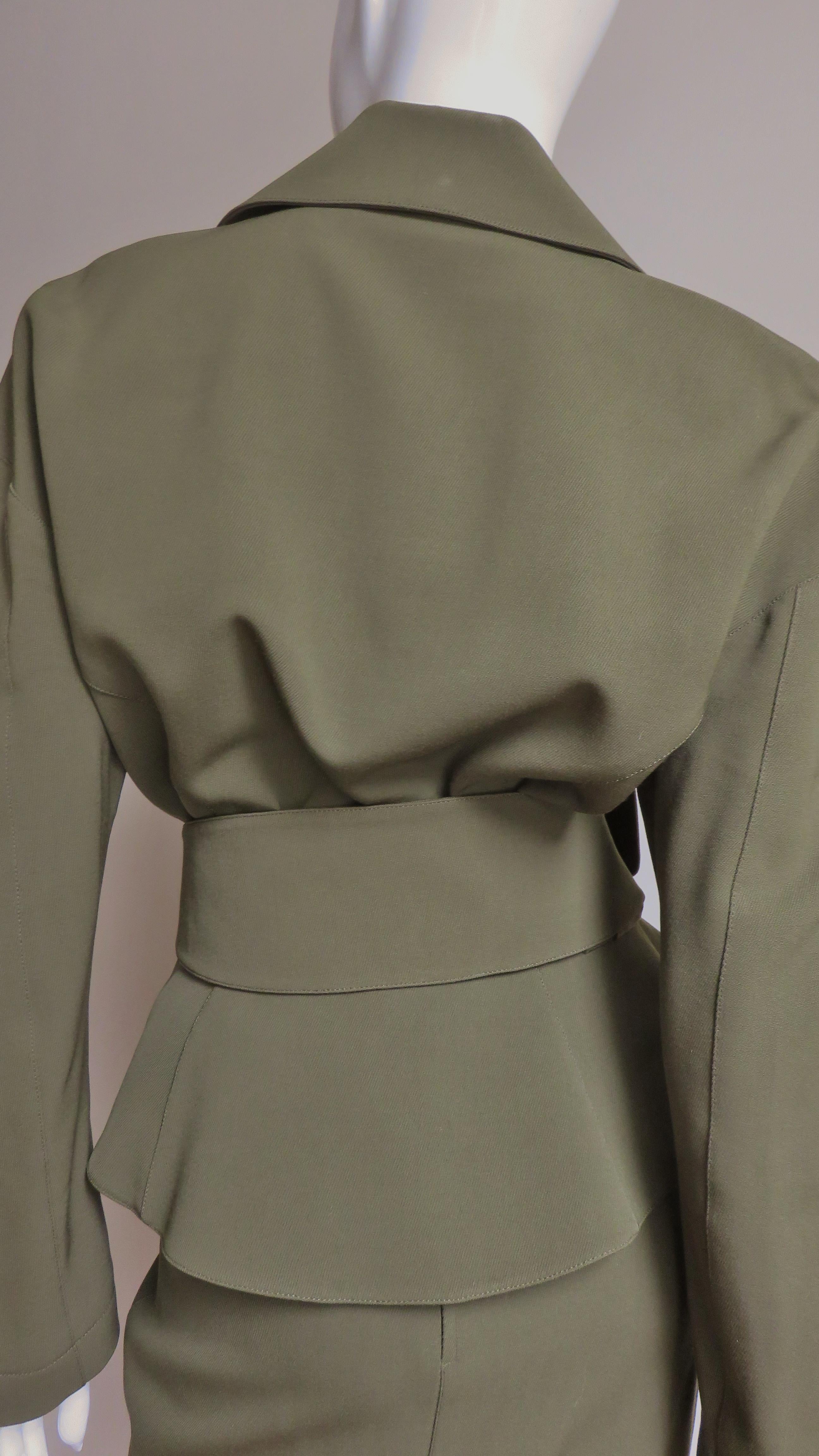 Thierry Mugler Olive Skirt Suit  6