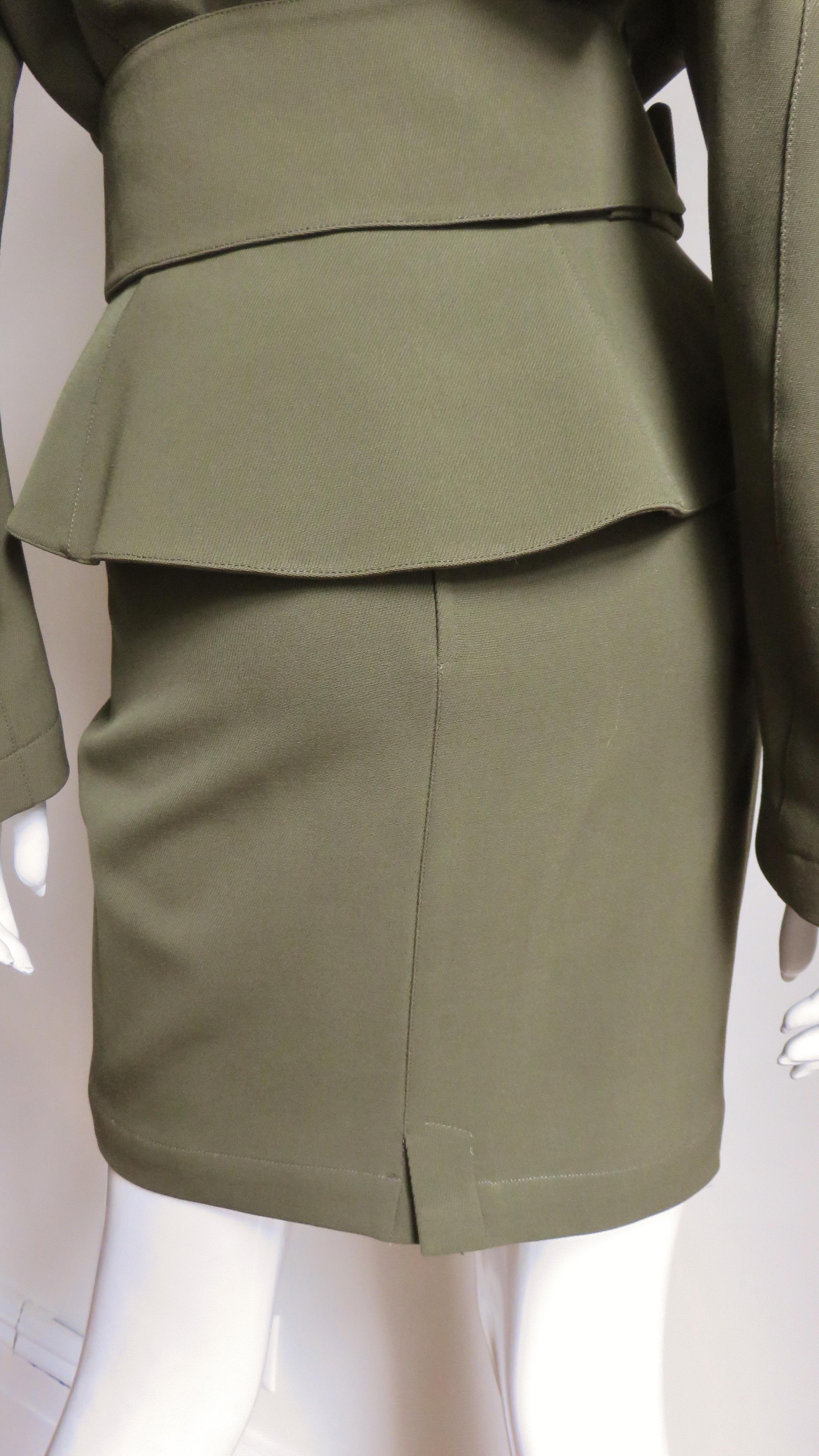 Thierry Mugler Olive Skirt Suit  7