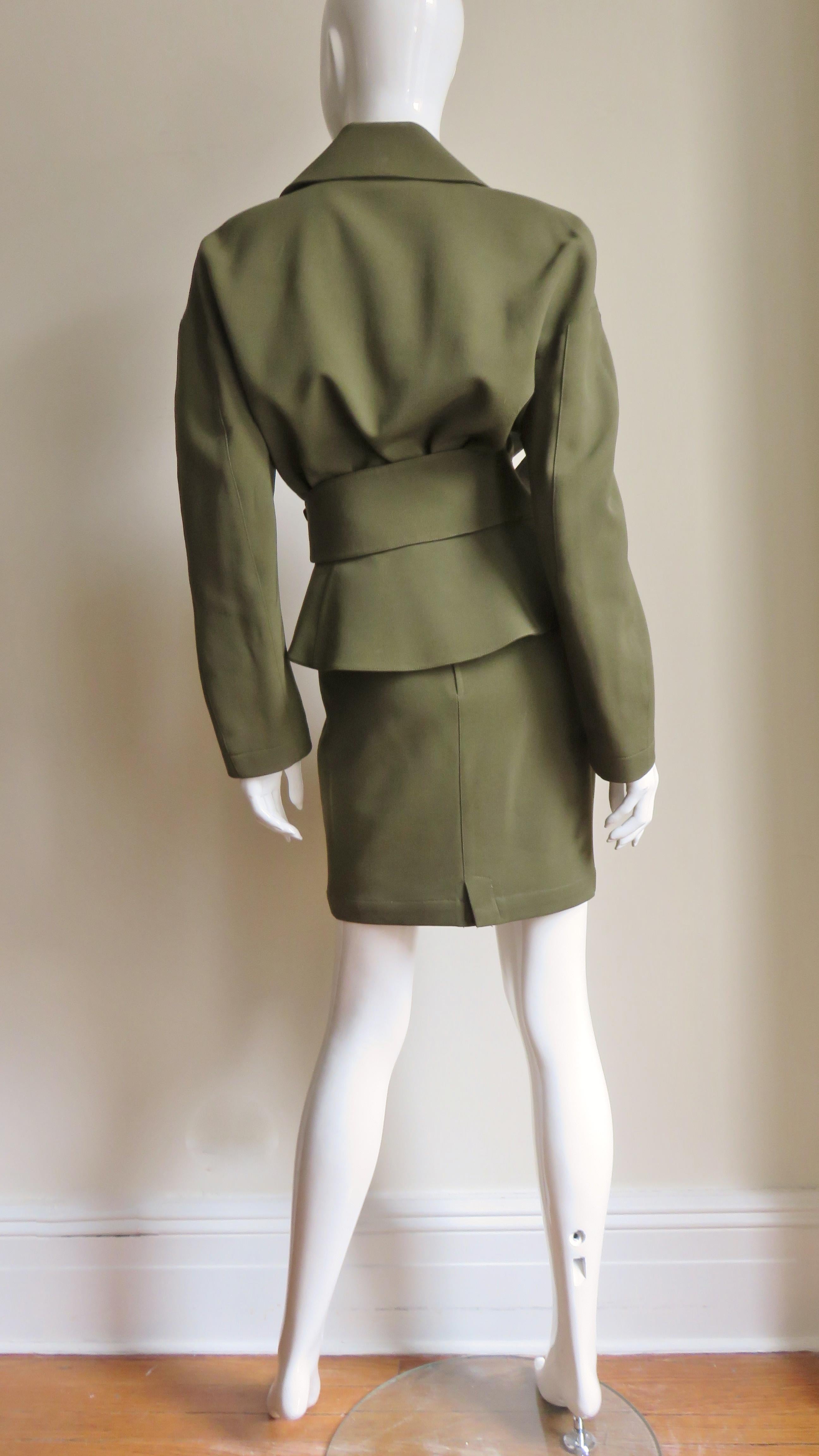 Thierry Mugler Olive Skirt Suit  8