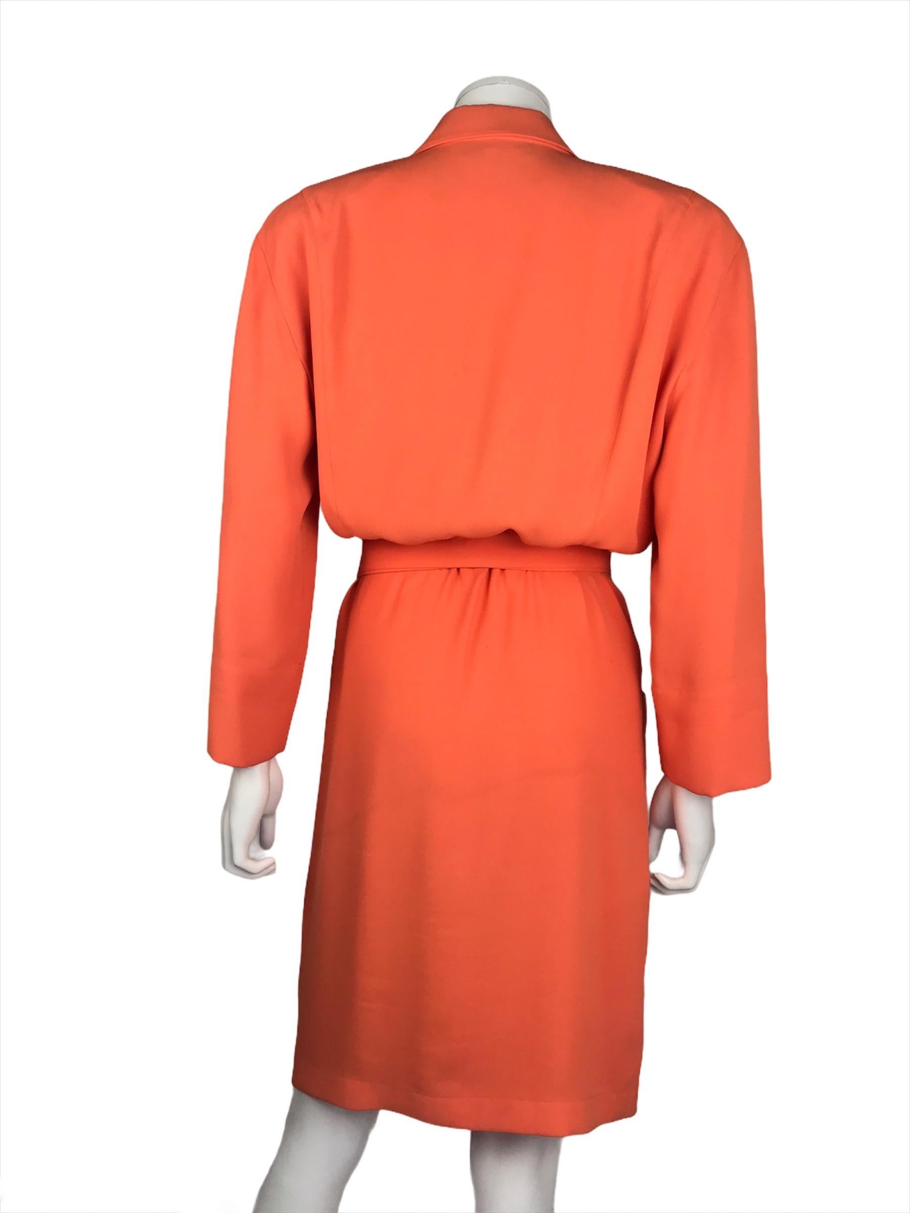 orange mugler dress