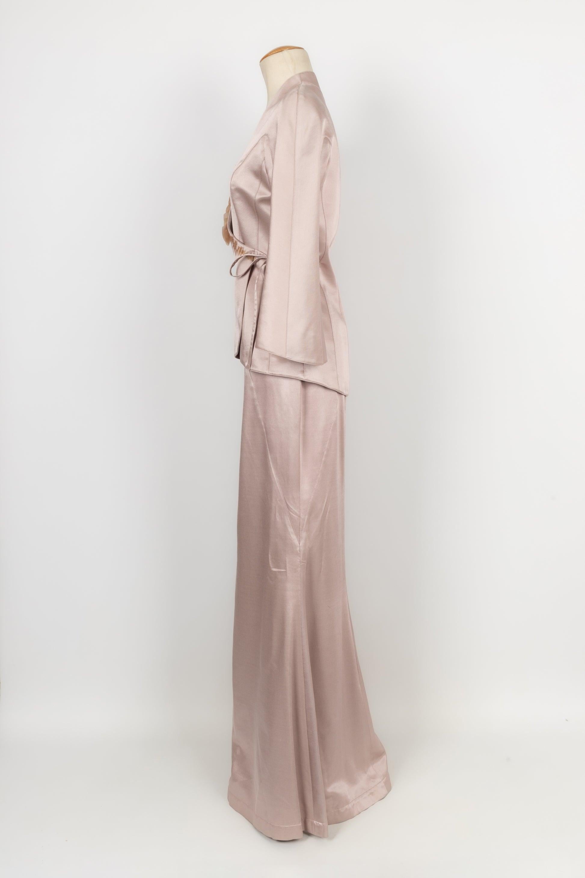 Women's Thierry Mugler Pale Mauve Tone Silk Couture Set 38FR For Sale