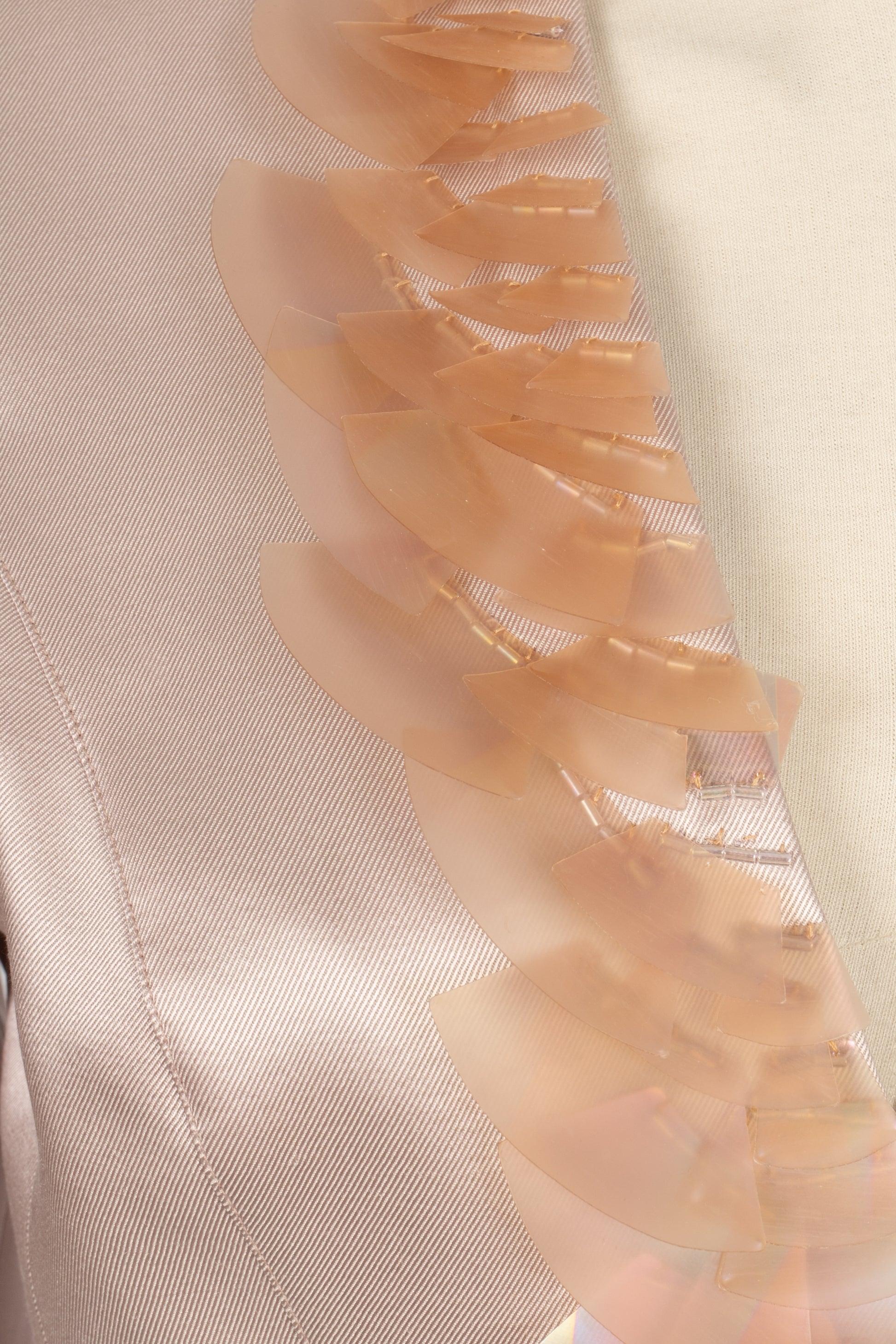 Thierry Mugler Pale Mauve Tone Silk Couture Set 38FR For Sale 2