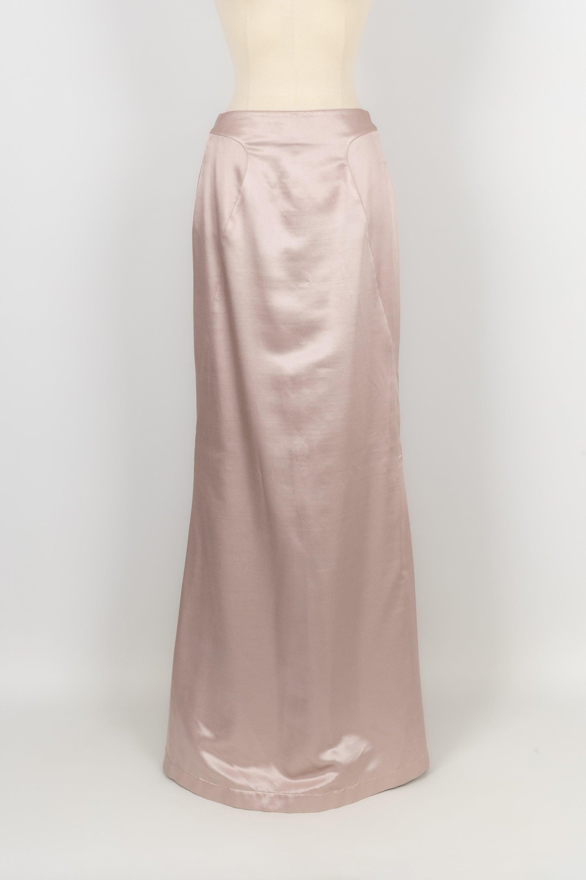 Thierry Mugler Pale Mauve Tone Silk Couture Set 38FR For Sale 5