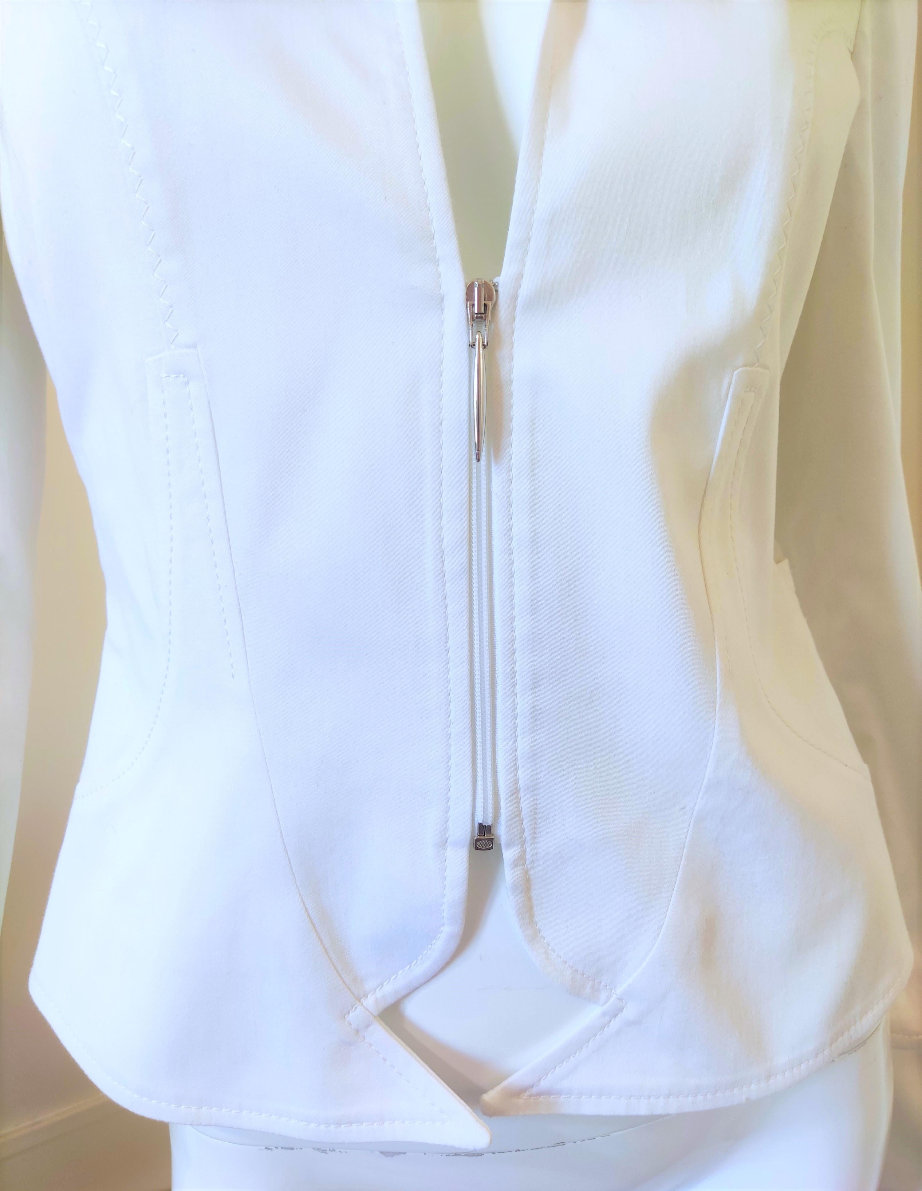 Thierry Mugler Panel Transparent Rivet Riveted Metal Star Zipper Medium Jacket For Sale 3