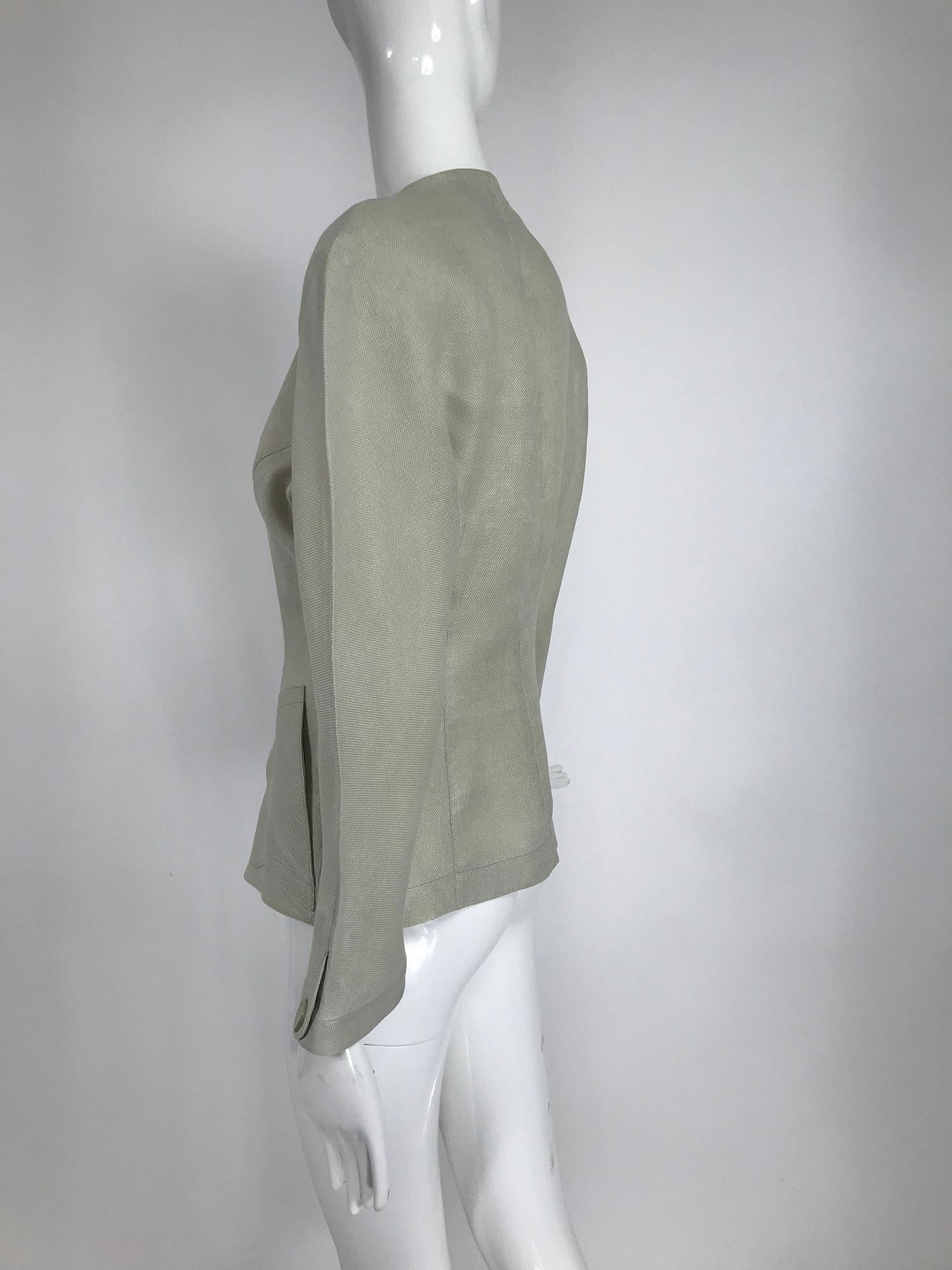 Thierry Mugler Paris Early 1990s Fitted Linen Jacket  1