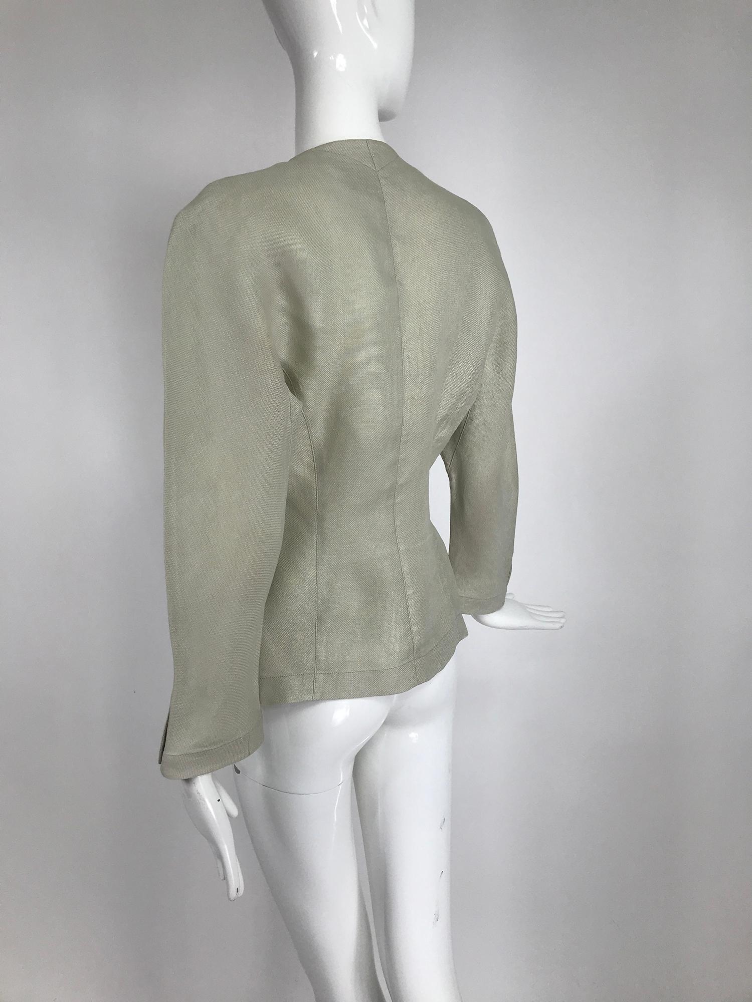 Thierry Mugler Paris Early 1990s Fitted Linen Jacket  2