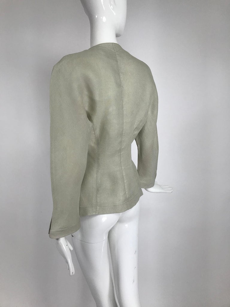 Thierry Mugler Paris Early 1990s Fitted Linen Jacket at 1stDibs