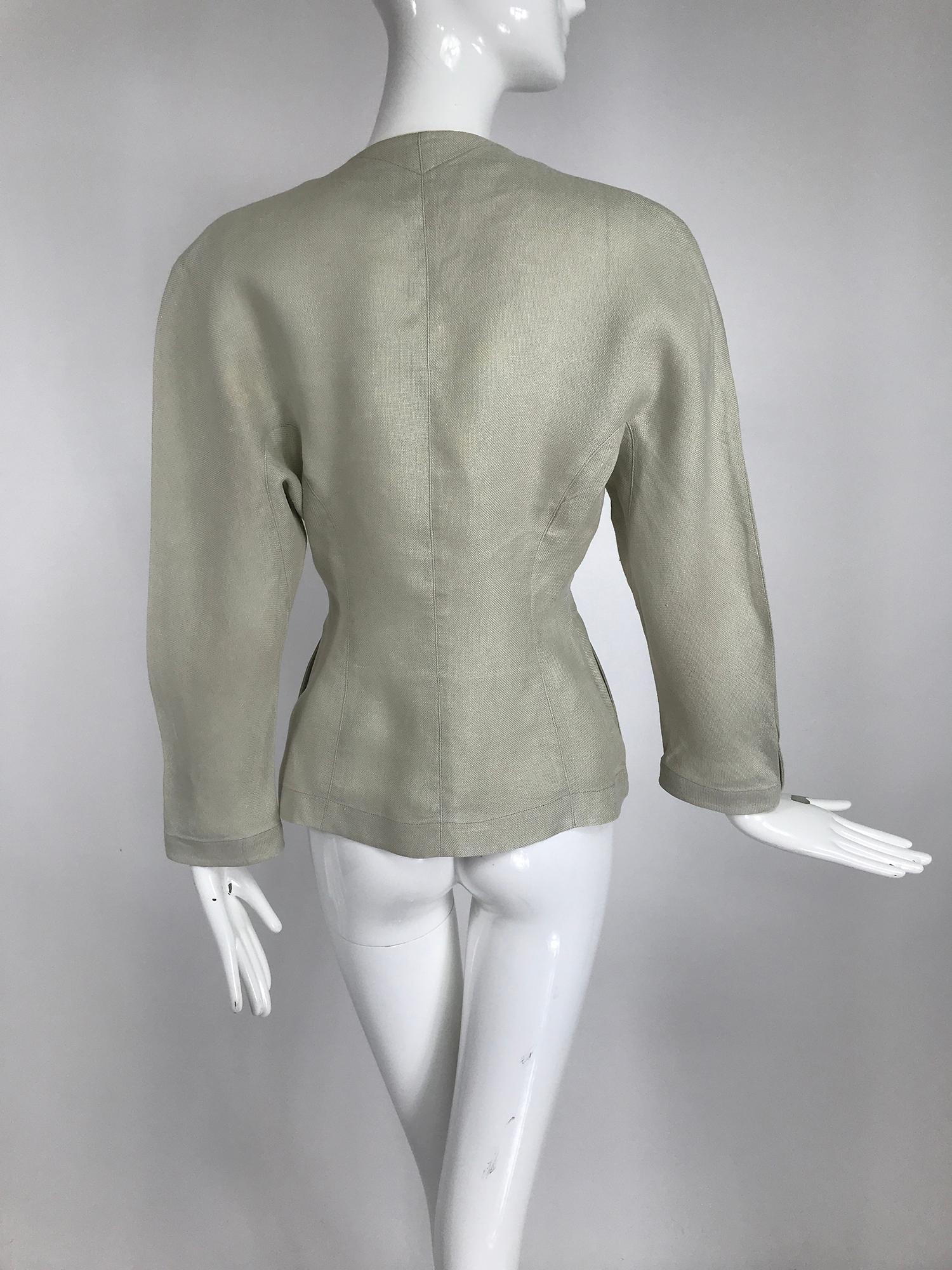 Thierry Mugler Paris Early 1990s Fitted Linen Jacket  3