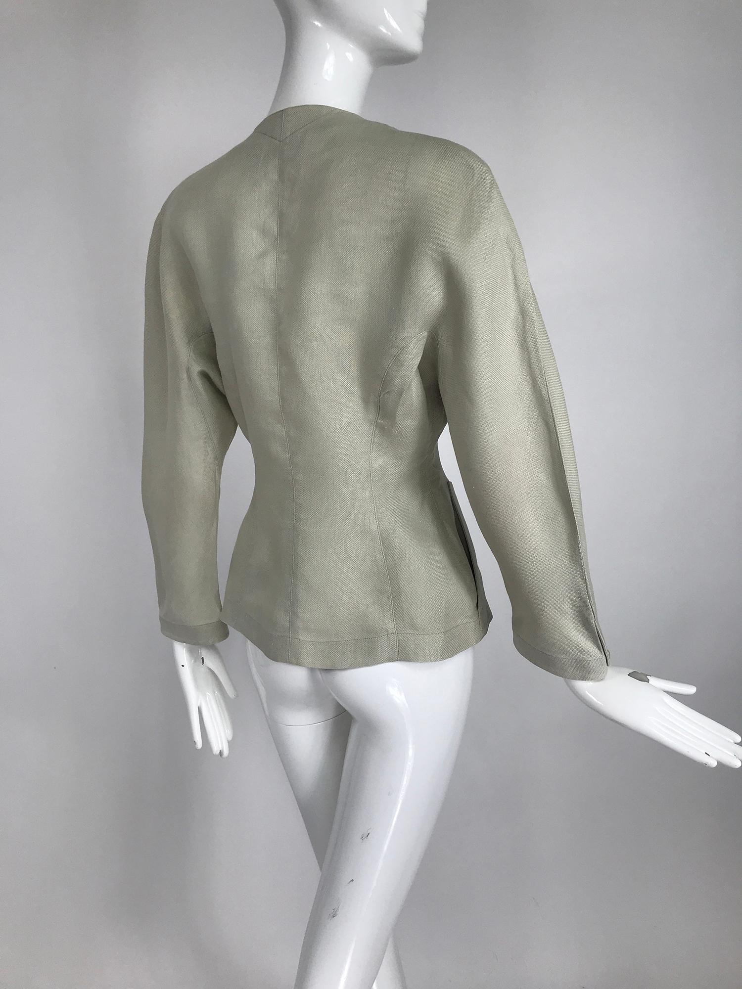 Thierry Mugler Paris Early 1990s Fitted Linen Jacket  4