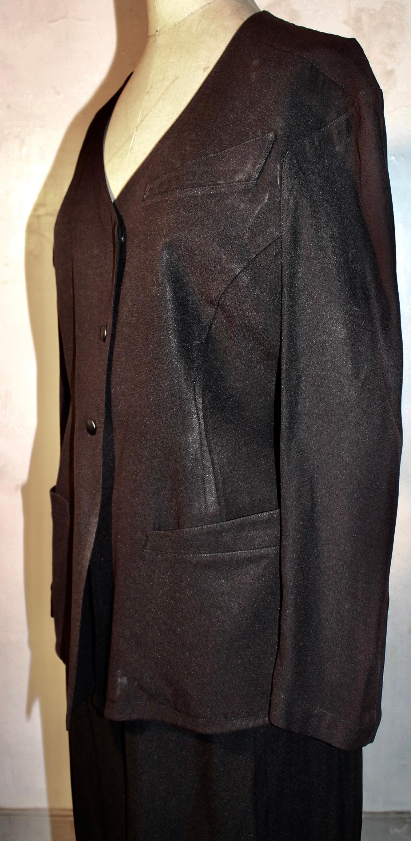 Thierry Mugler Paris Eggplant Skirt Suit For Sale 5