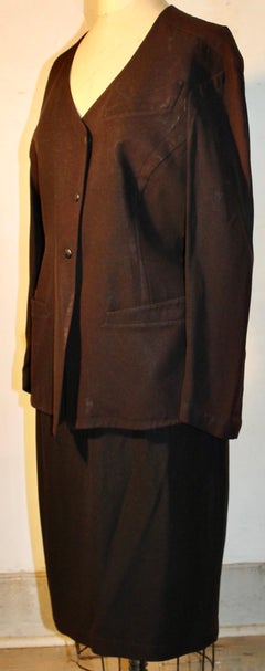 Thierry Mugler Paris Eggplant Skirt Suit