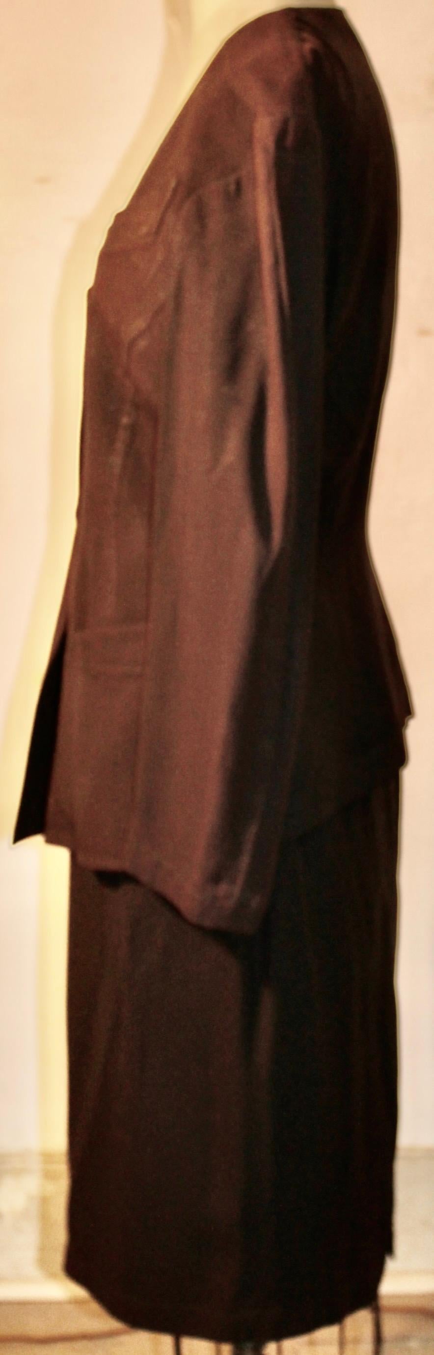 Thierry Mugler Paris Eggplant Skirt Suit In Good Condition For Sale In Sharon, CT