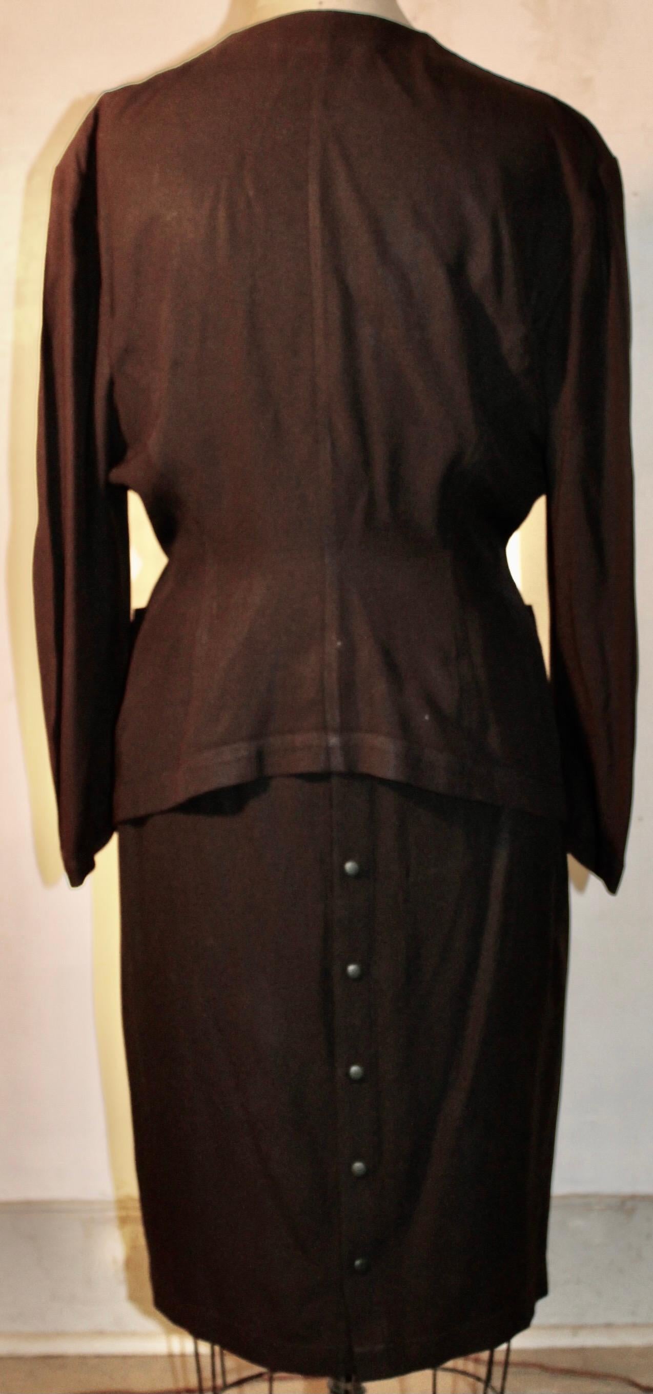 Women's Thierry Mugler Paris Eggplant Skirt Suit For Sale