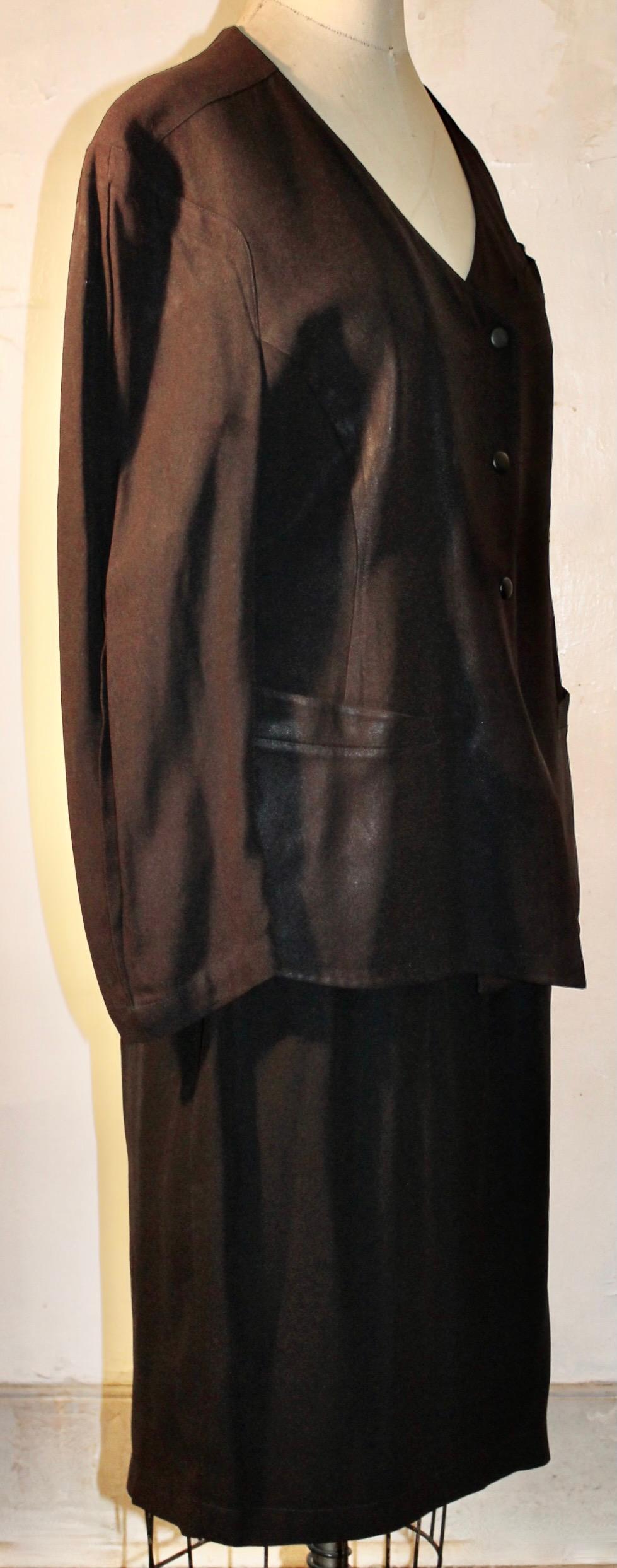 Thierry Mugler Paris Eggplant Skirt Suit For Sale 3