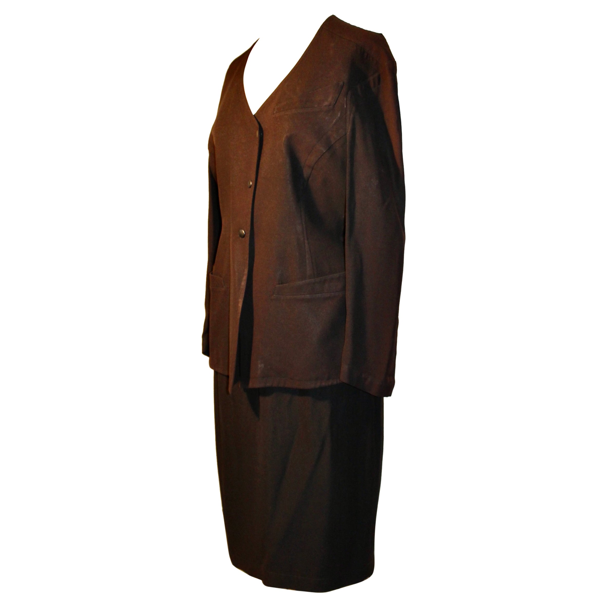 Traje con falda berenjena Thierry Mugler Paris en venta