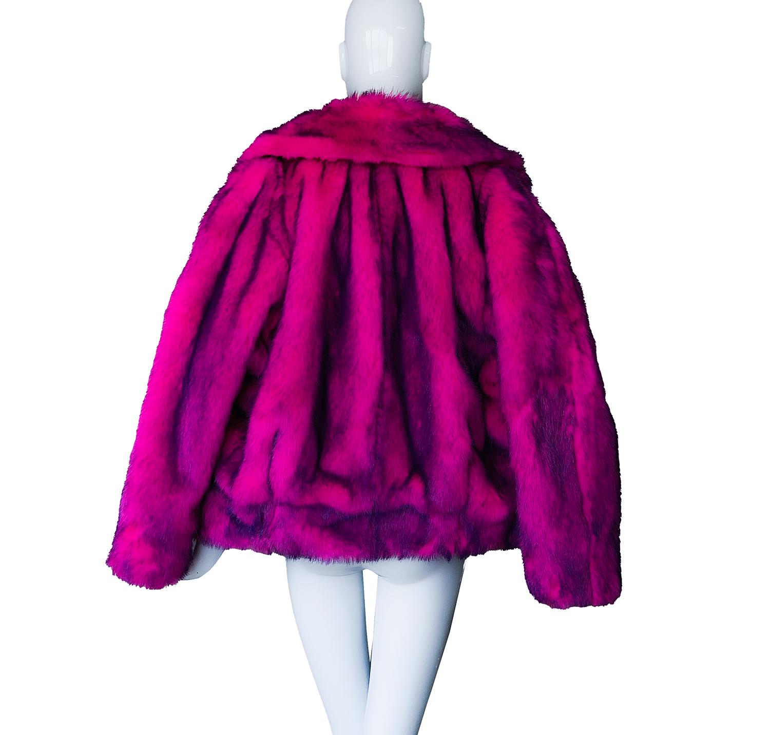 Thierry Mugler Phenomenal Rare 1985/86 Faux Fur Coat Jacket For Sale 13