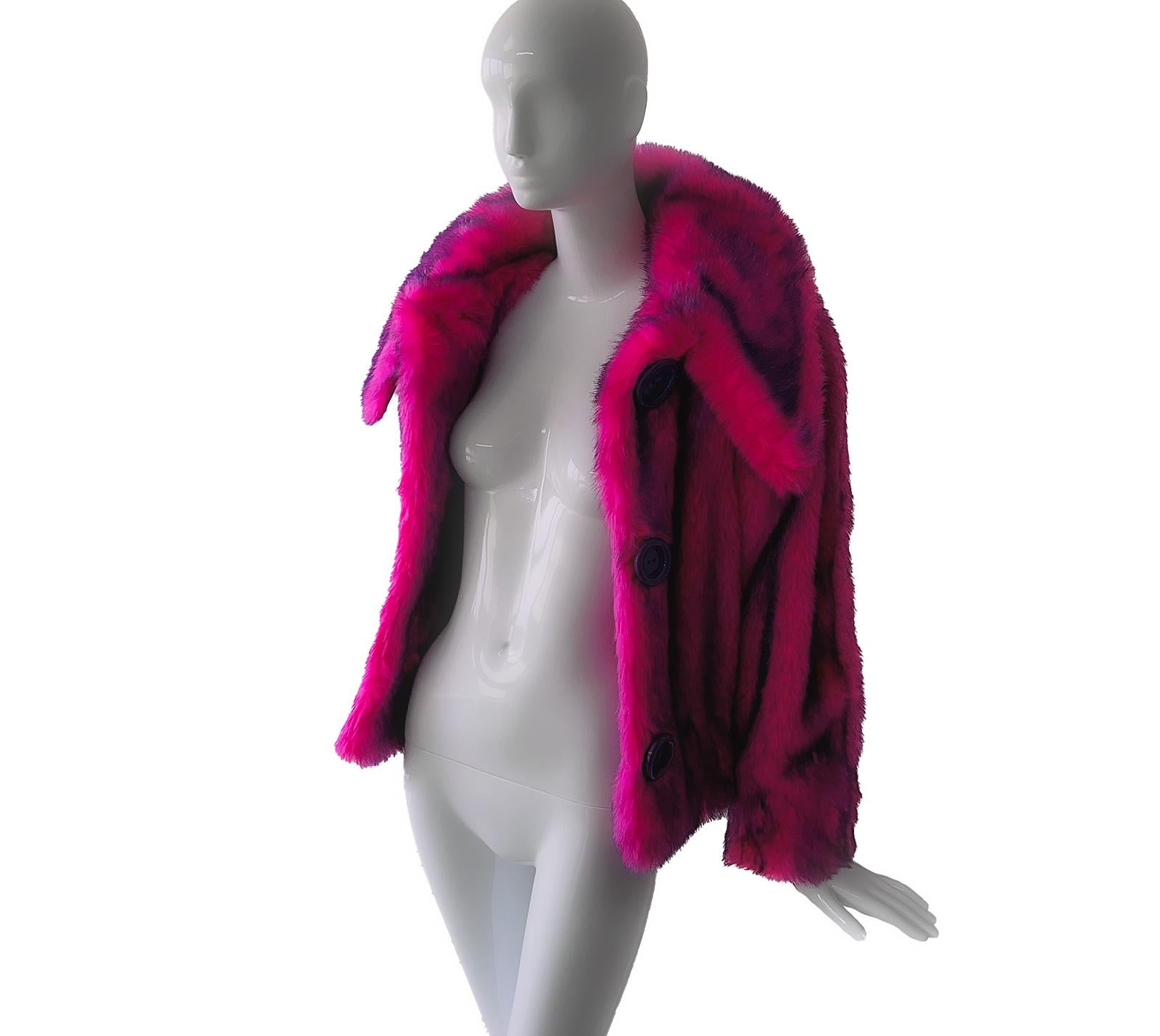 Thierry Mugler Phenomenal Rare 1985/86 Faux Fur Coat Jacket For Sale 14