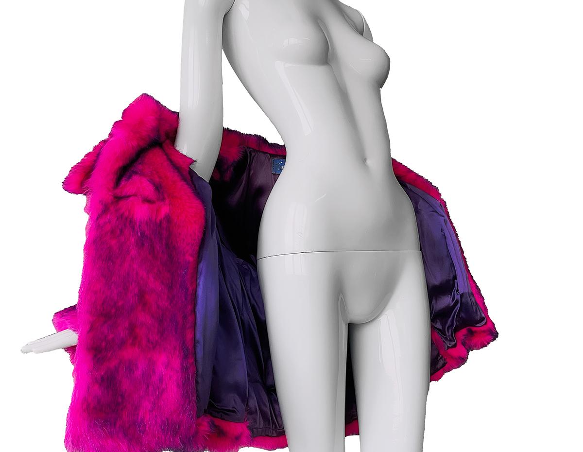 Thierry Mugler Phenomenal Rare 1985/86 Faux Fur Coat Jacket In Excellent Condition For Sale In Berlin, BE