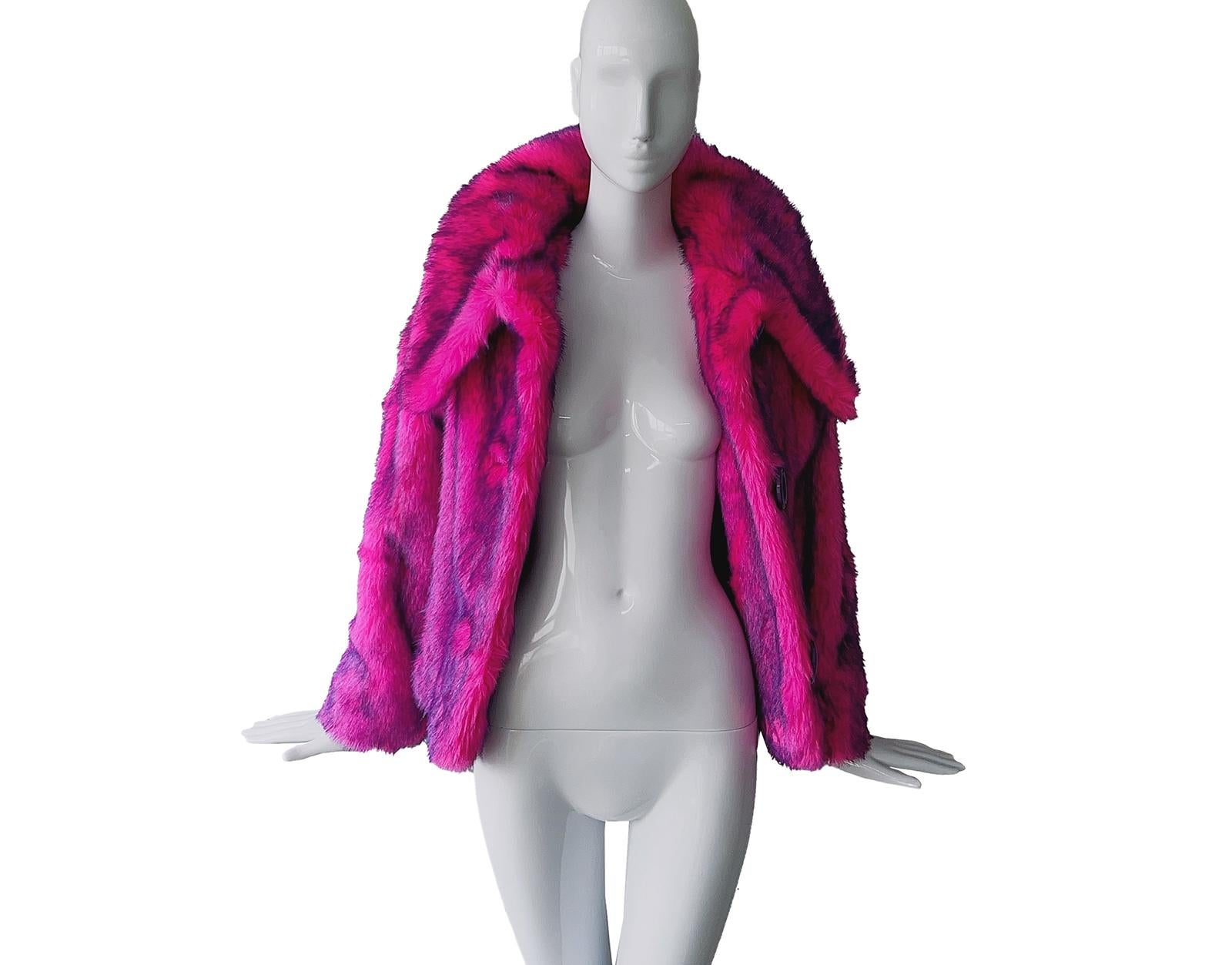 Women's Thierry Mugler Phenomenal Rare 1985/86 Faux Fur Coat Jacket For Sale