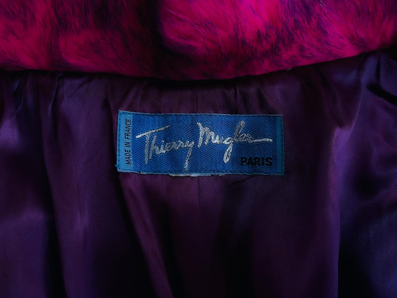 Thierry Mugler Phenomenal Rare 1985/86 Faux Fur Coat Jacket For Sale 6