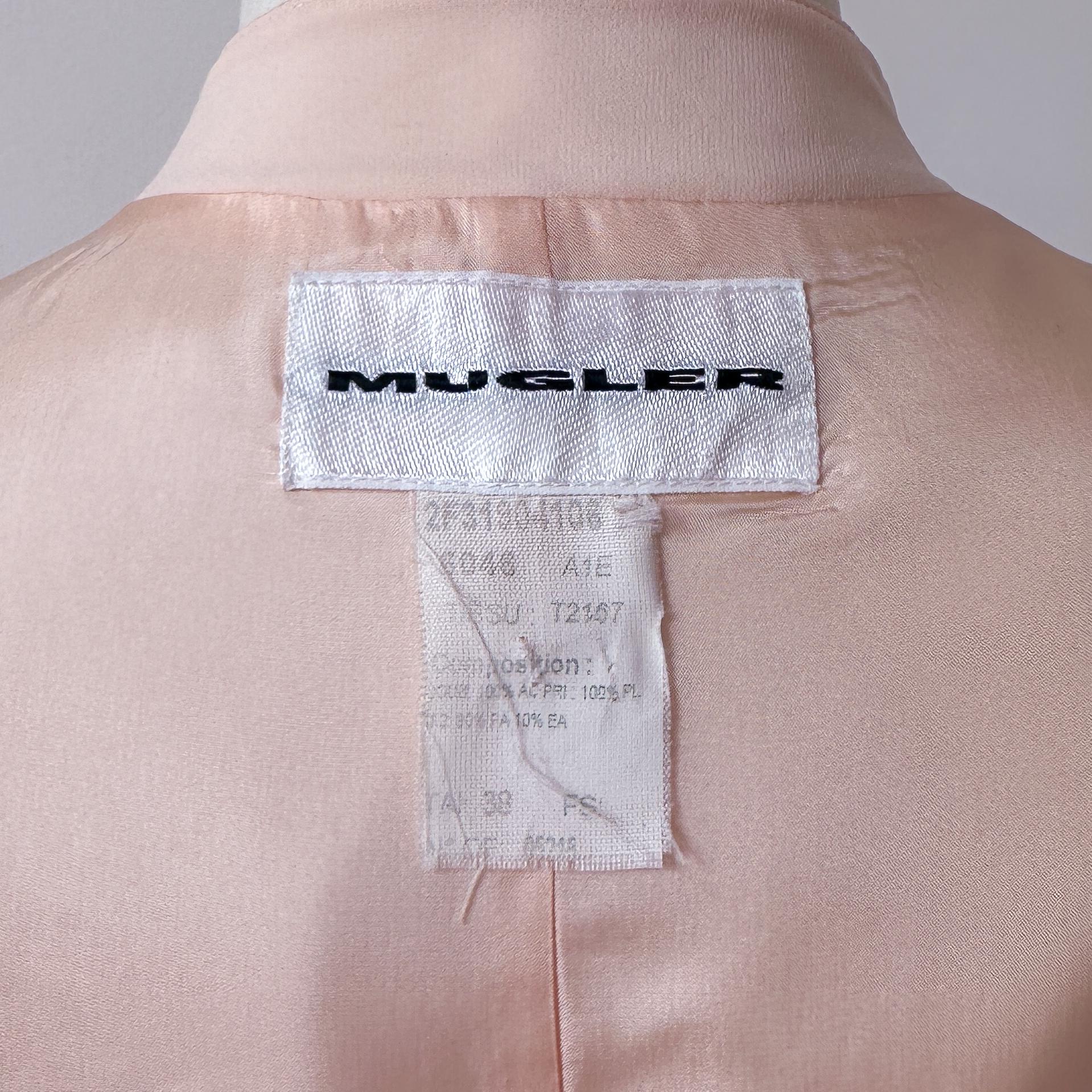 Beige Abito a due pezzi in crepe rosa di Thierry Mugler, A/I 2001 in vendita