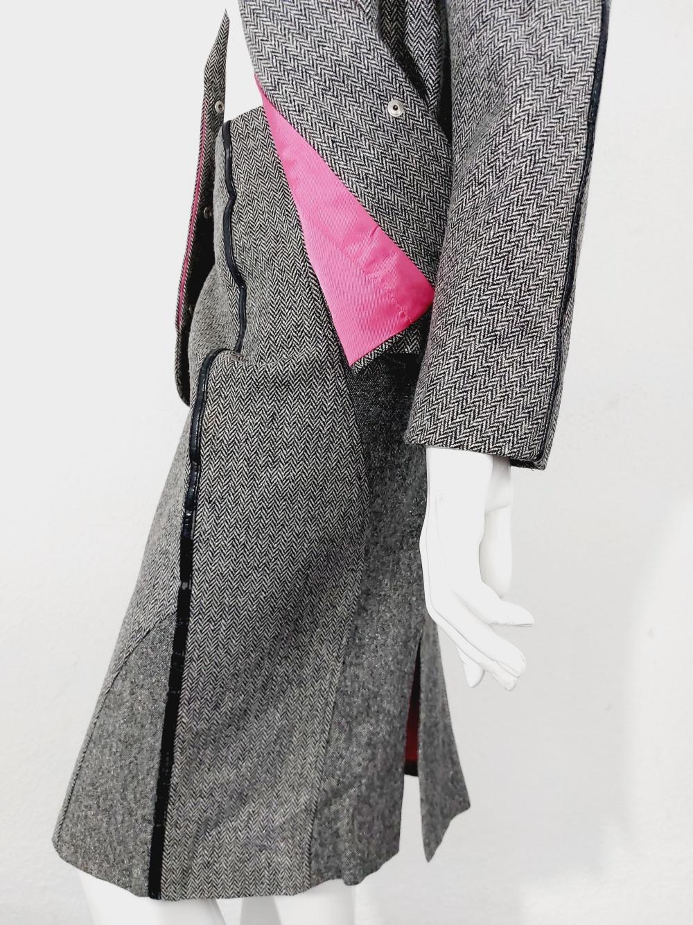 Thierry Mugler Pink Grey Shiny Jacket Gleam Sparkling Skirt Blazer Fomral Suit In Excellent Condition In PARIS, FR