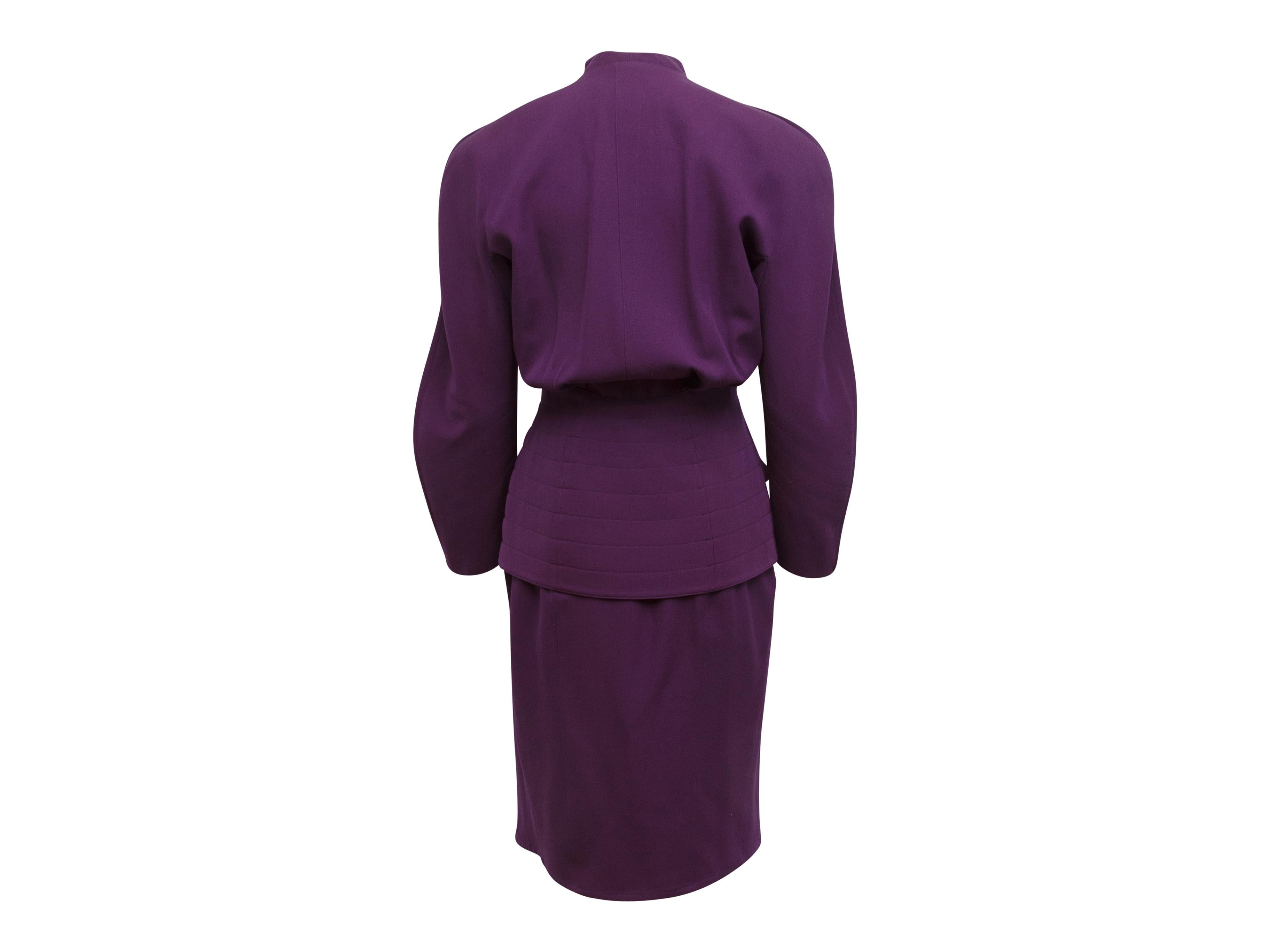 Thierry Mugler Purple 1980s Wool Skirt Suit Set In Good Condition In New York, NY